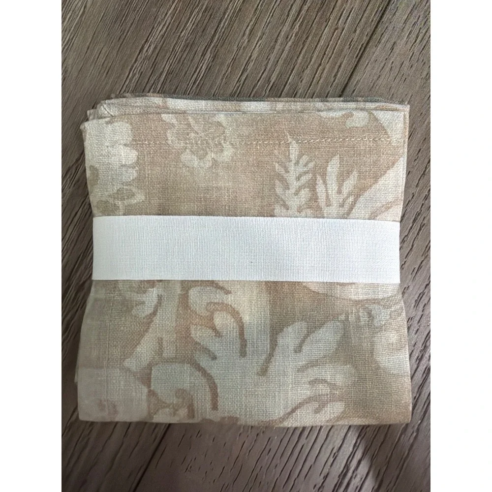 Pottery Barn Stella Damask Cocktail Napkins Set of 4 Floral Muted Tones 10x10
